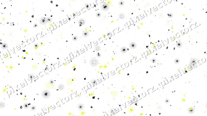 Seamless glitter scatter in yellow on a transparent background