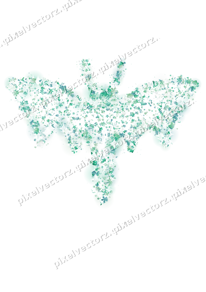 Seamless glitter bat in green and teal on a transparent background