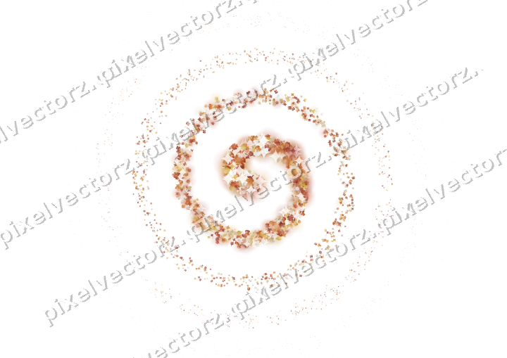 Seamless glitter spiral in orange on a transparent background