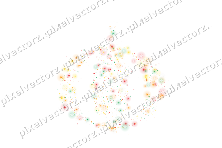 Seamless glitter pumpkin of stars in red on a transparent background
