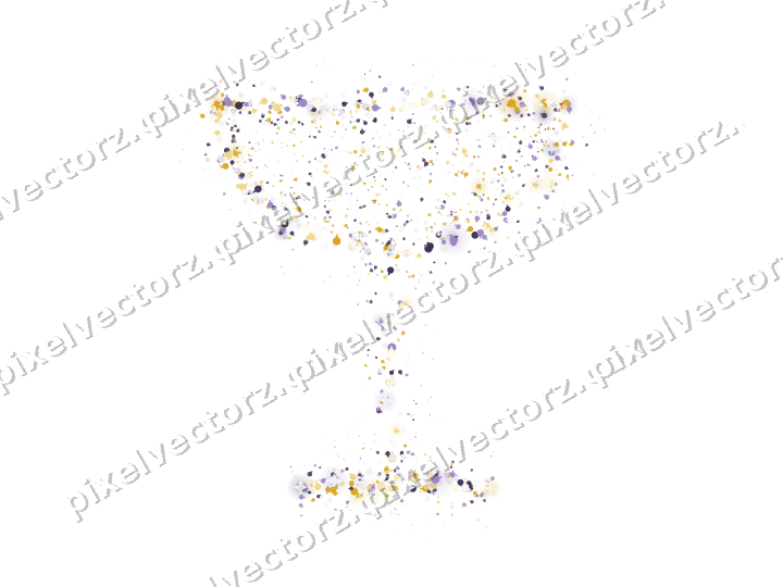 Seamless glitter champagne coupe in amber on a transparent background