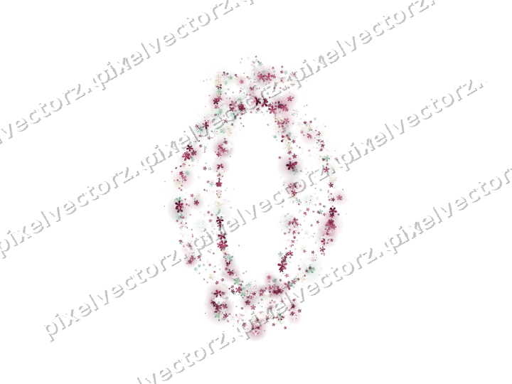 Seamless glitter lantern of flowers on a transparent background