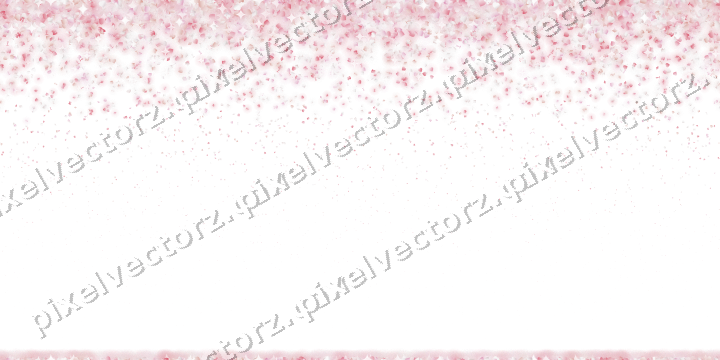 Seamless falling glitter in pale pink on a transparent background