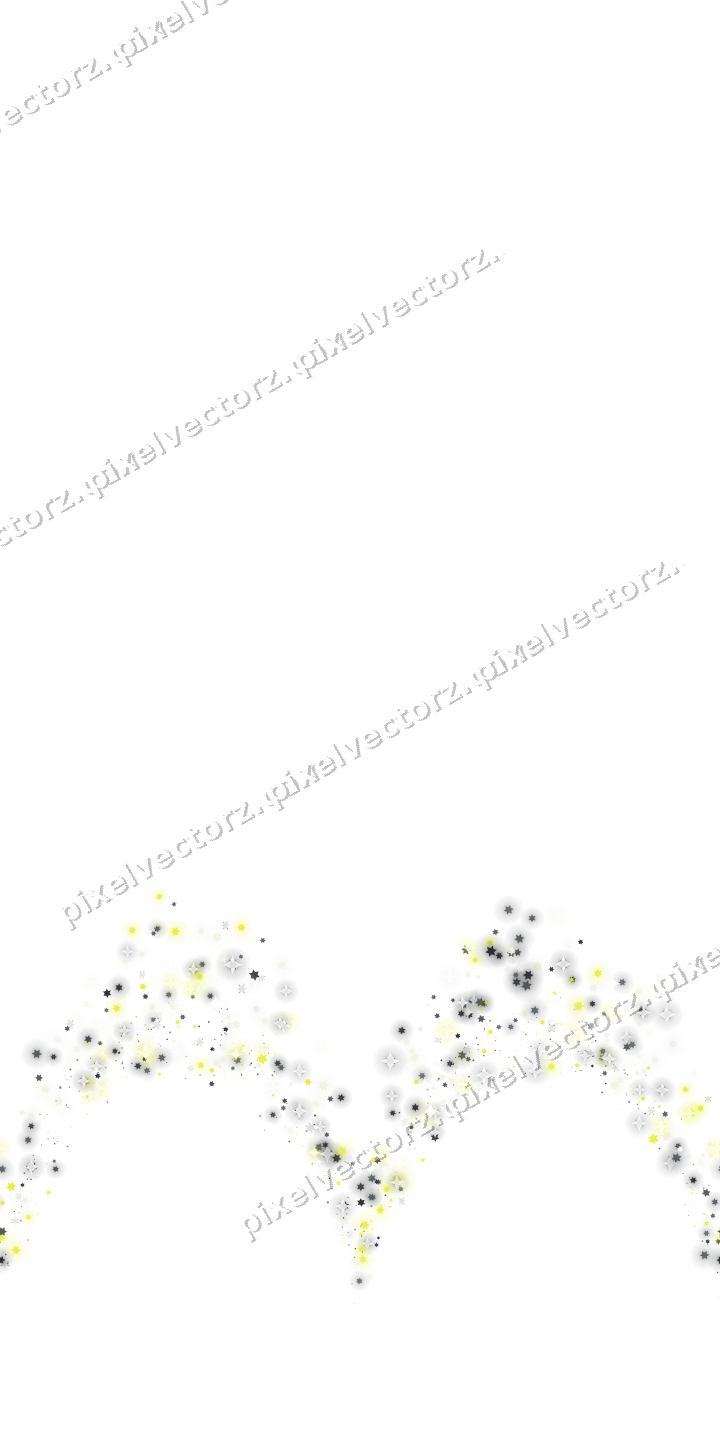 Seamless glitter garland of stars on a transparent background