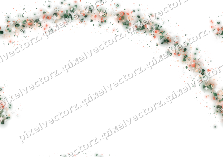 Seamless glitter arc in dark green and red on a transparent background
