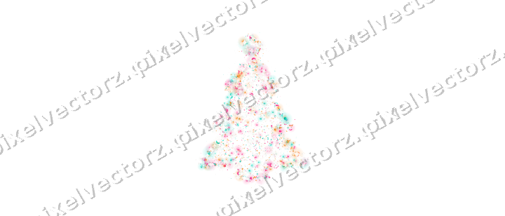 Seamless glitter christmas tree in pink on a transparent background