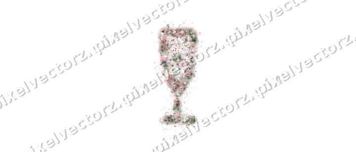 Seamless glitter champagne flute in pink on a transparent background