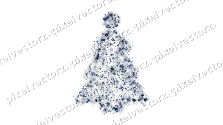 Seamless glitter christmas tree on a transparent background