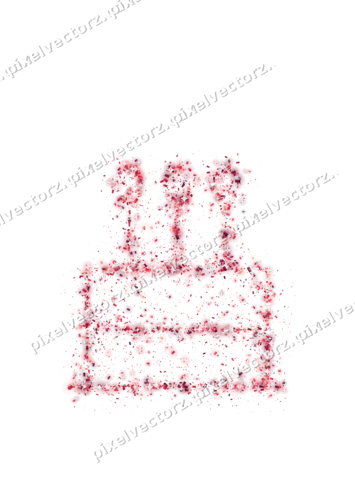 Seamless glitter birthday cake of confetti on a transparent background