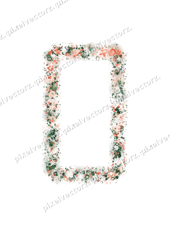 Seamless glitter frame in dark green on a transparent background