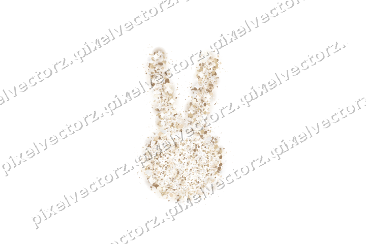 Seamless glitter easter bunny of pumpkins on a transparent background