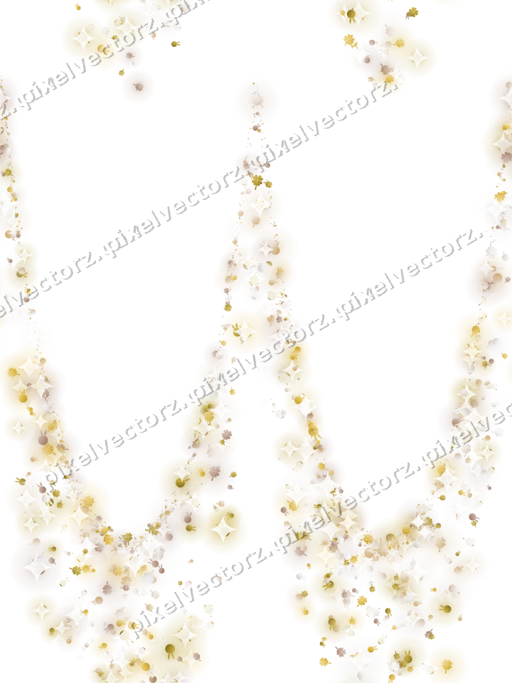 Seamless glitter garland in amber on a transparent background