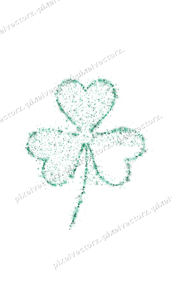 Seamless glitter shamrock on a transparent background