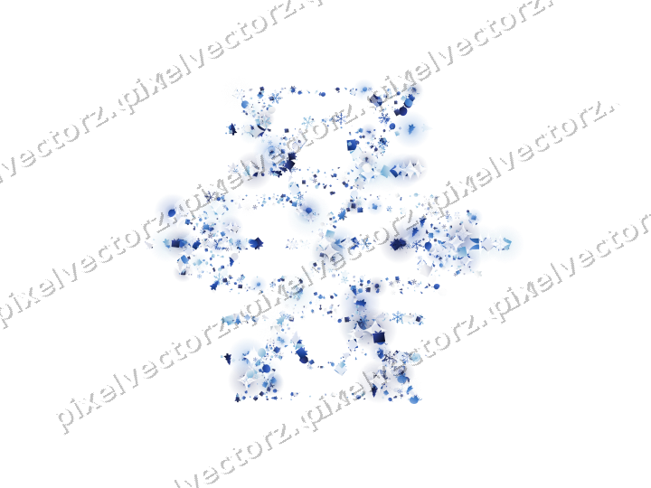 Seamless glitter snowflake in blue on a transparent background