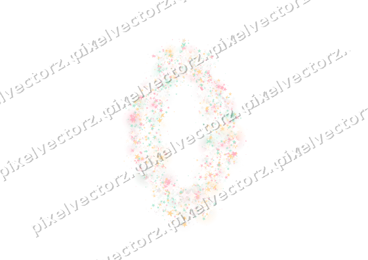 Seamless glitter lantern of stars on a transparent background
