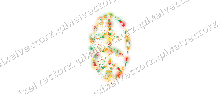Seamless glitter leaf of bells and shards on a transparent background