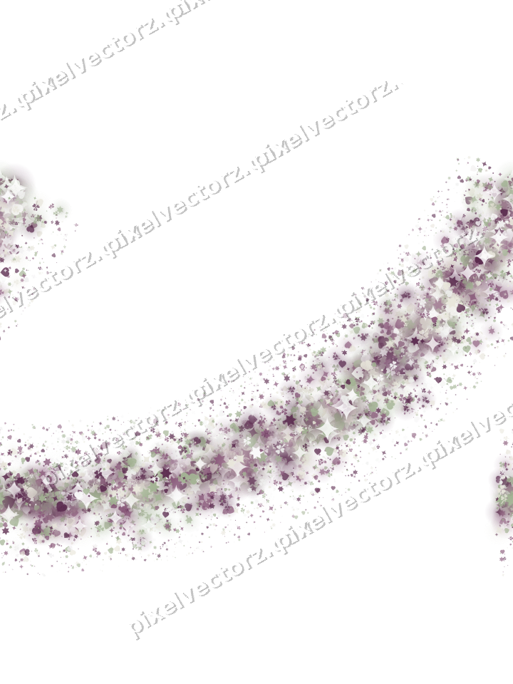 Seamless glitter arc of stars and sparkles on a transparent background