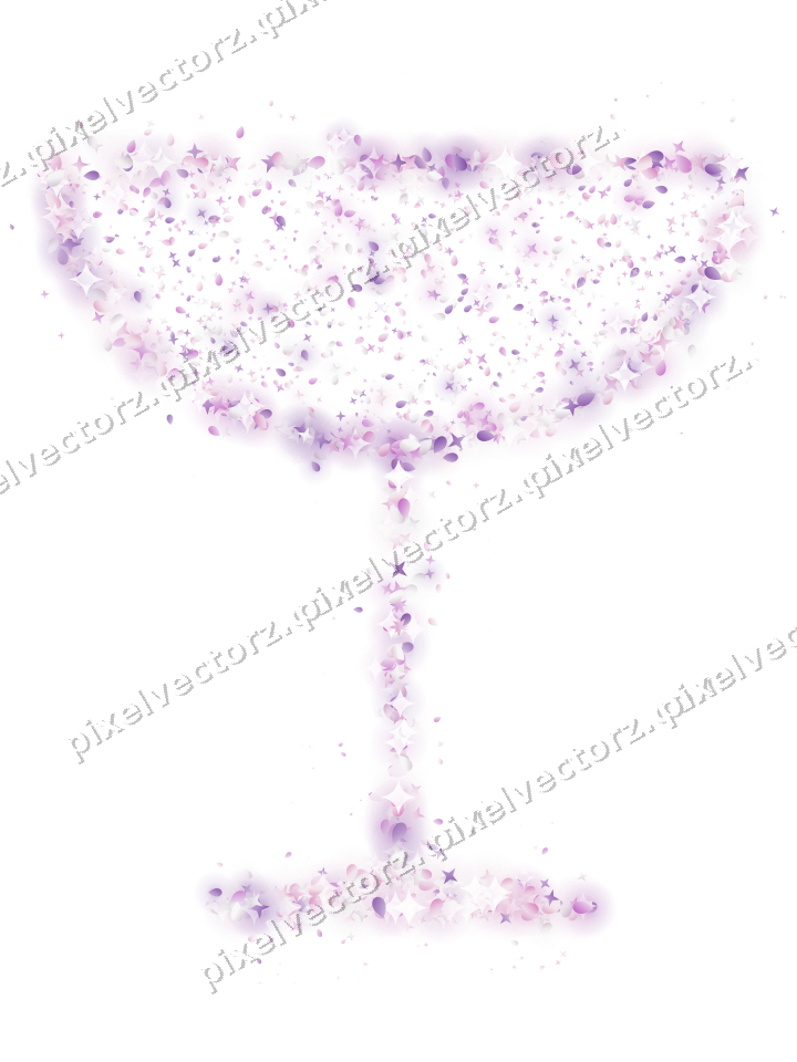 Seamless glitter champagne coupe on a transparent background