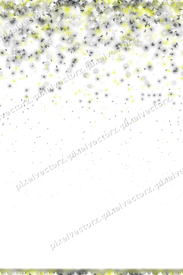 Seamless falling glitter of bats in yellow on a transparent background