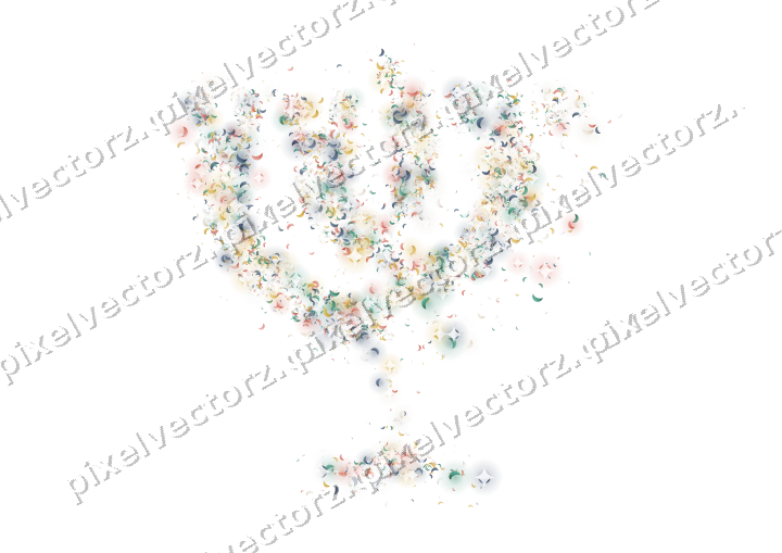 Seamless glitter menorah of crescents on a transparent background