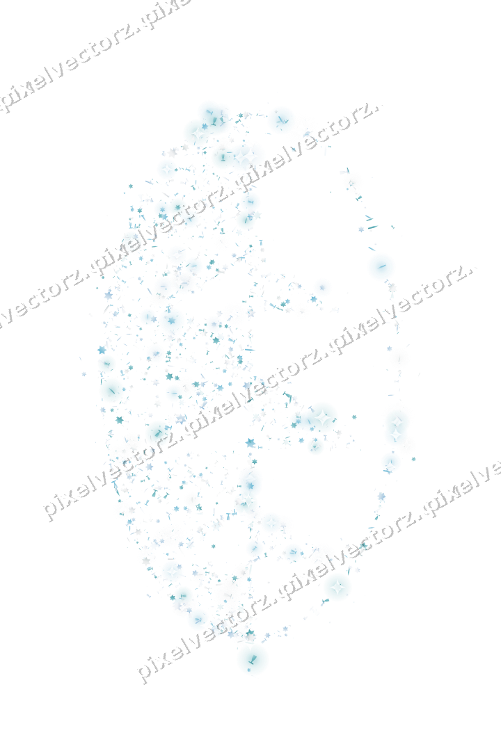 Seamless glitter leaf in cyan on a transparent background