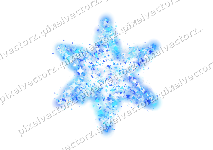 Seamless glitter star of triangles in cyan on a transparent background
