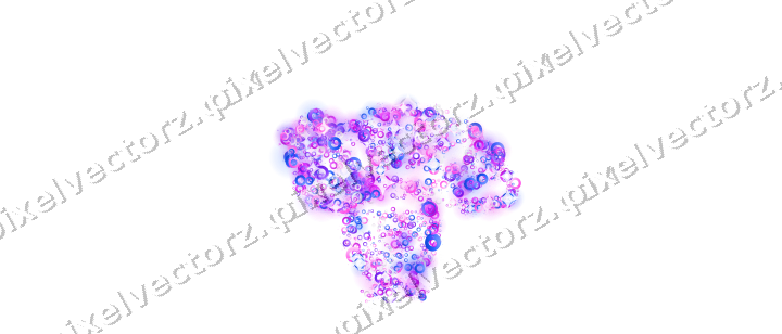 Seamless glitter turkey of rings in purple on a transparent background