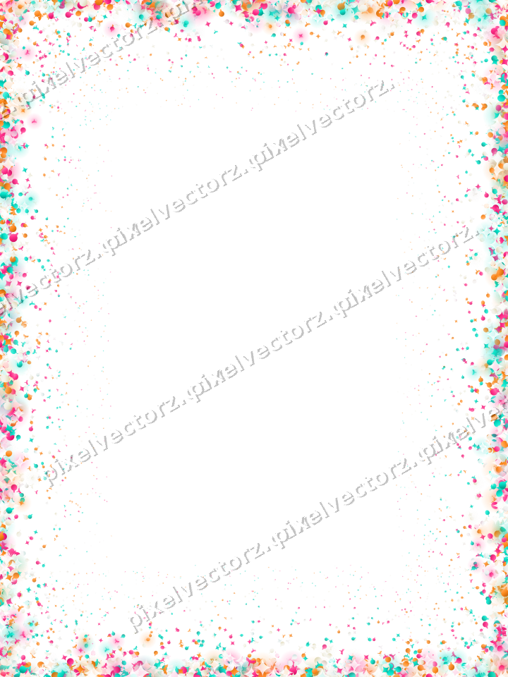 Seamless glitter border in pink and orange on a transparent background