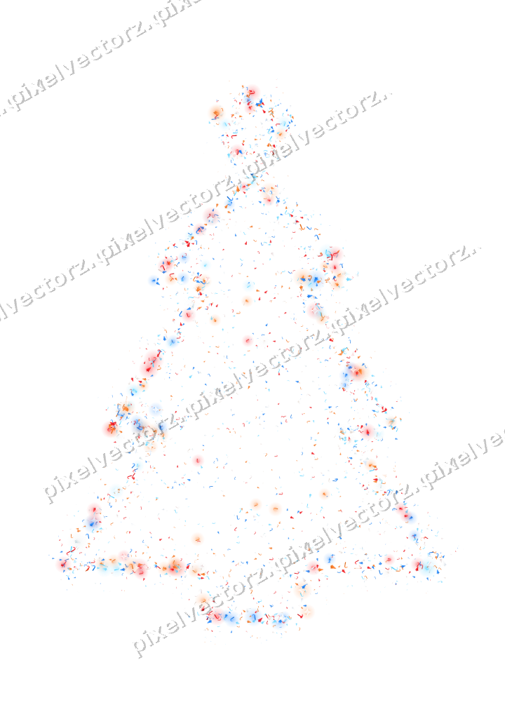 Seamless glitter christmas tree in blue on a transparent background
