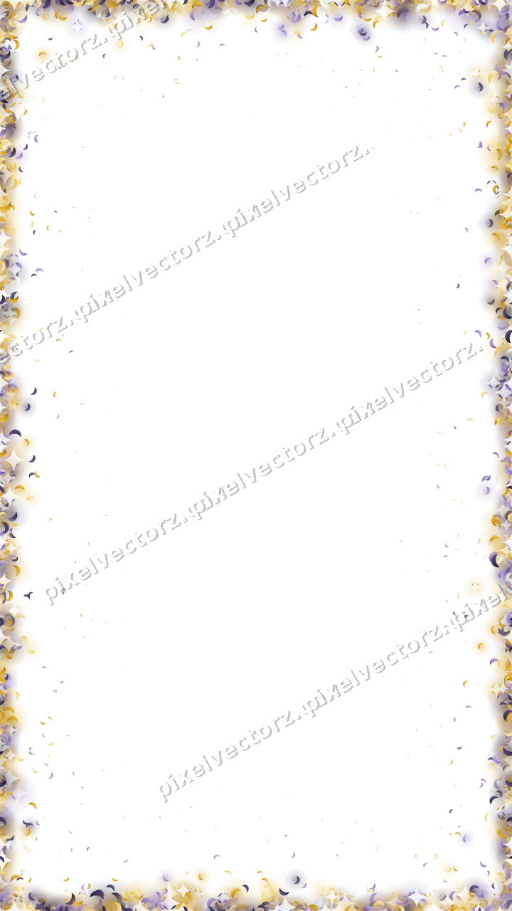 Seamless glitter border of crescents on a transparent background