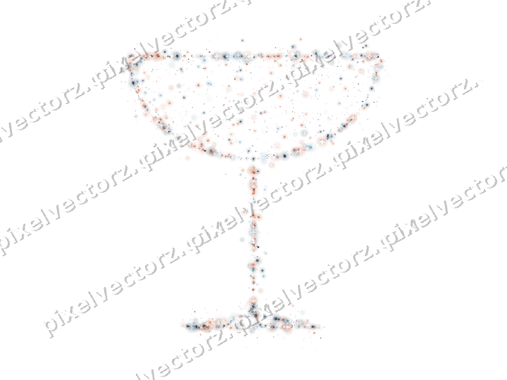 Seamless glitter champagne coupe in orange on a transparent background