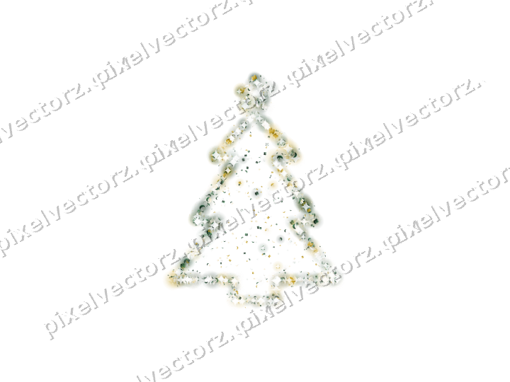 Seamless glitter christmas tree on a transparent background