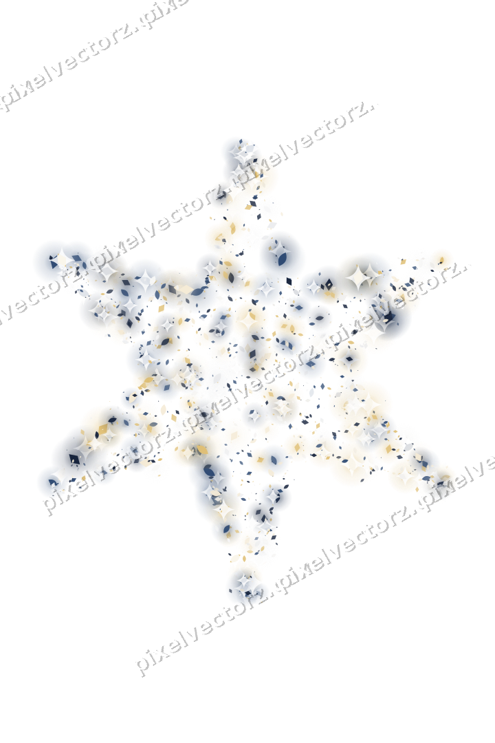 Seamless glitter star in dark blue on a transparent background