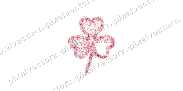 Seamless glitter shamrock in pink and red on a transparent background