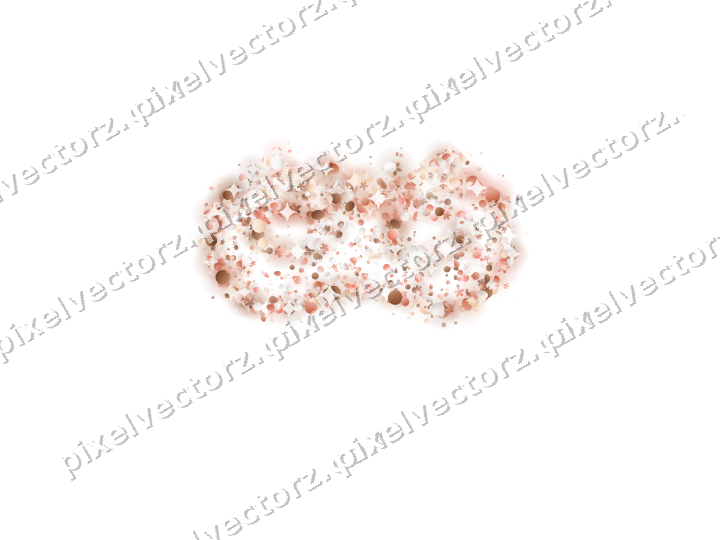 Seamless glitter carnival mask in orange on a transparent background