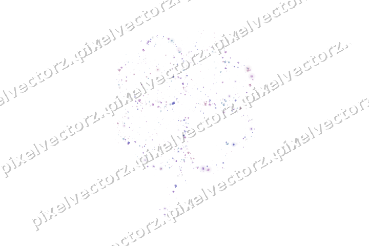 Seamless glitter four leaf clover on a transparent background