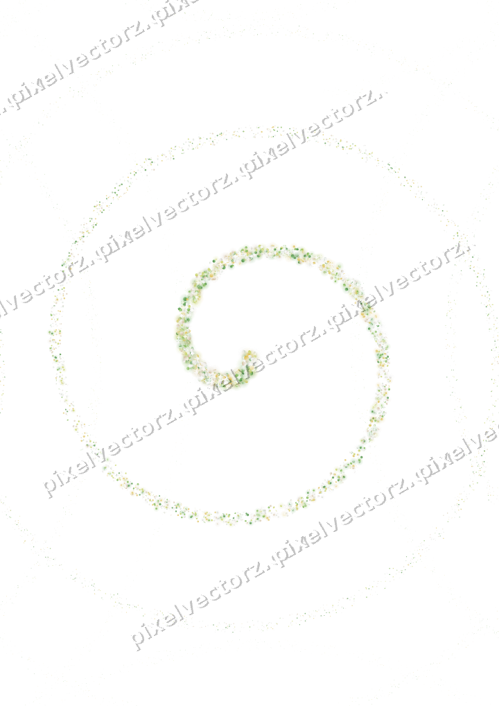 Seamless glitter spiral in lime and yellow on a transparent background