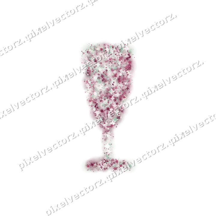 Seamless glitter champagne flute on a transparent background