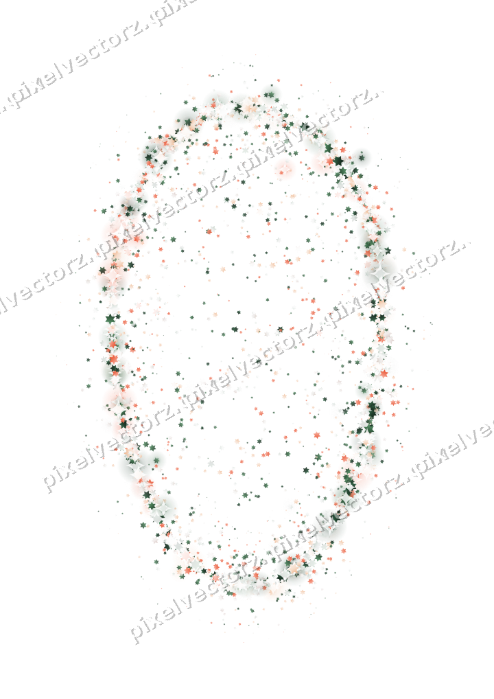Seamless glitter easter egg of stars on a transparent background
