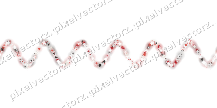 Seamless glitter wave in red on a transparent background