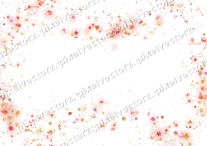 Seamless glitter wreath of stars and gifts on a transparent background