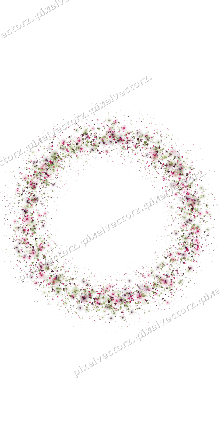 Seamless glitter wreath in lime and pink on a transparent background