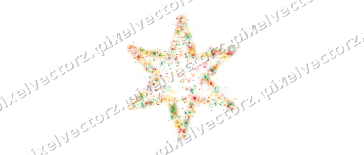 Seamless glitter star of stars and bells on a transparent background