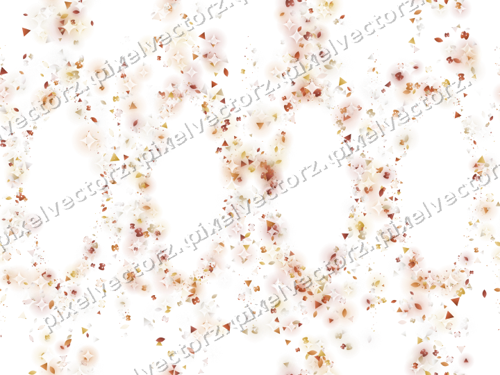 Seamless glitter garland in orange on a transparent background