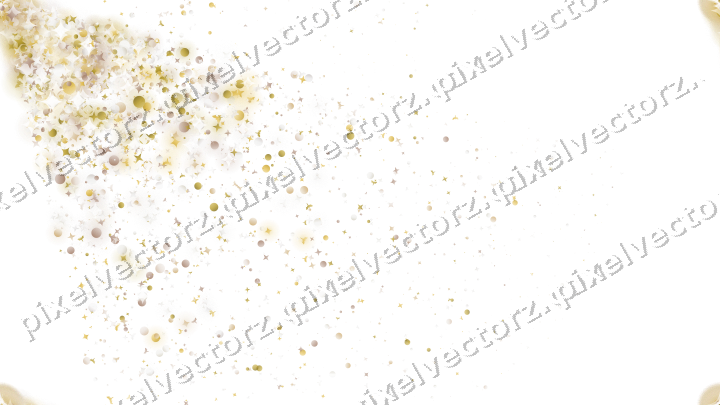Seamless glitter corner in amber on a transparent background