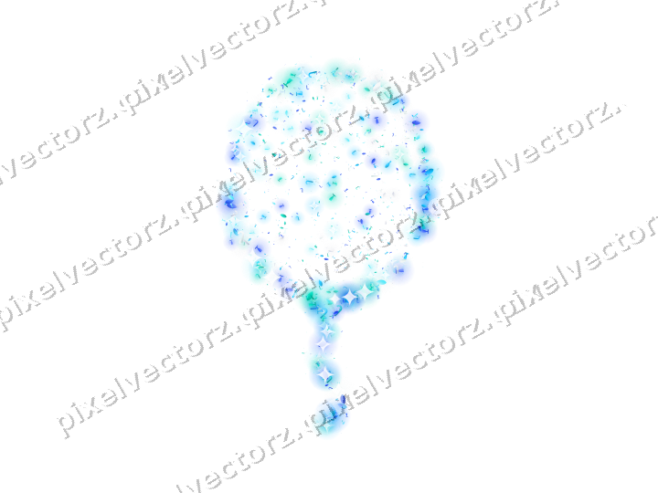 Seamless glitter balloon in cyan and teal on a transparent background