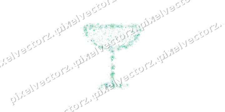 Seamless glitter champagne coupe in green on a transparent background