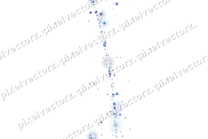Nahtloser Glitzerbogen aus Funken in Blau auf transparentem Grund