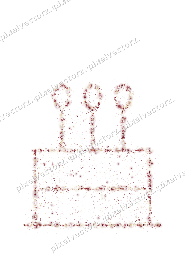 Seamless glitter birthday cake on a transparent background