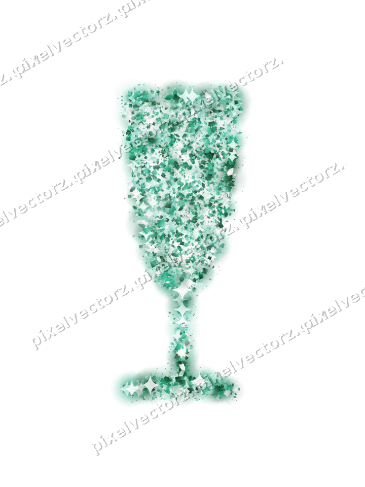 Seamless glitter champagne flute on a transparent background